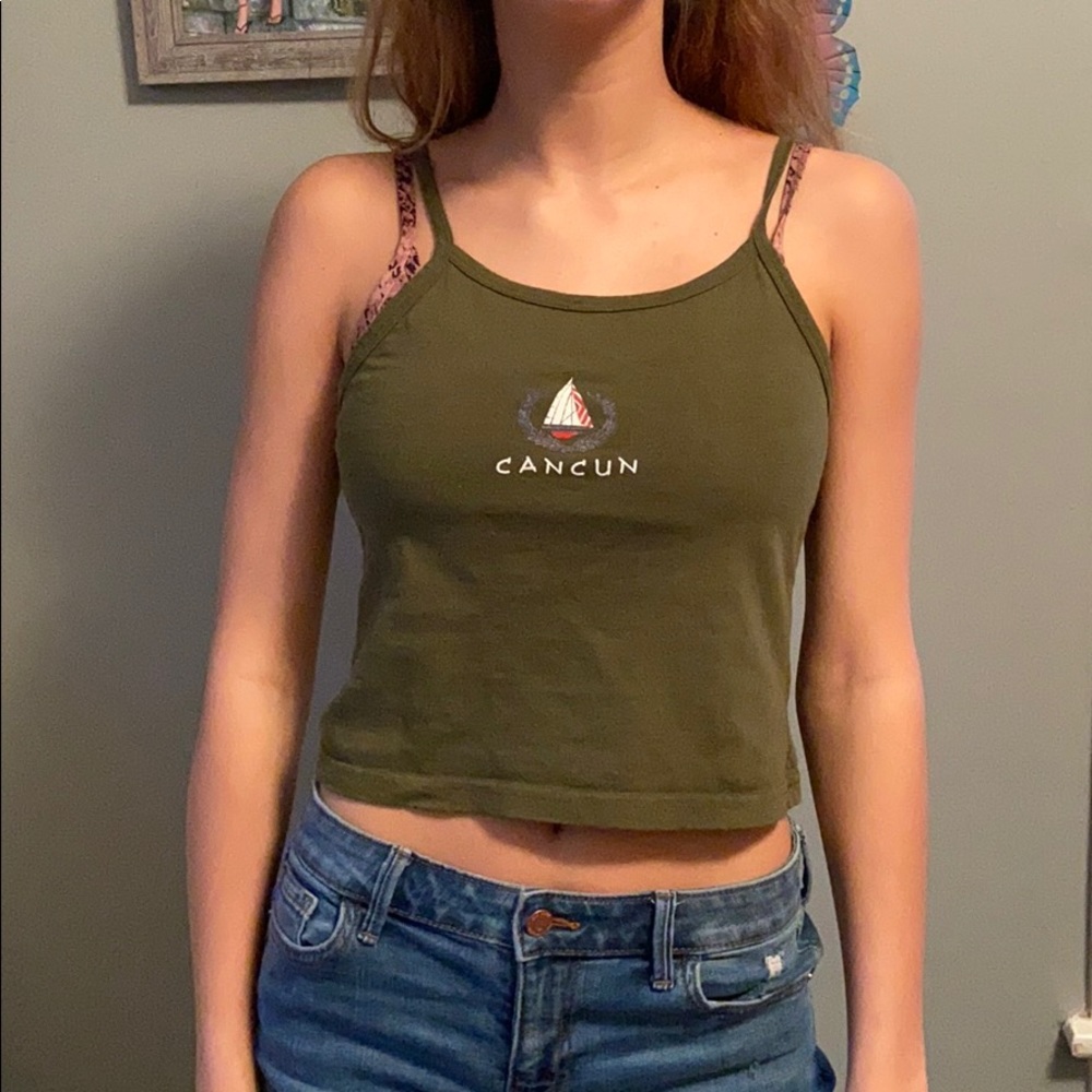 Army green Cancun tank top